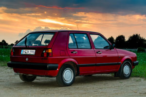 Golf 2 im Sonnenuntergang