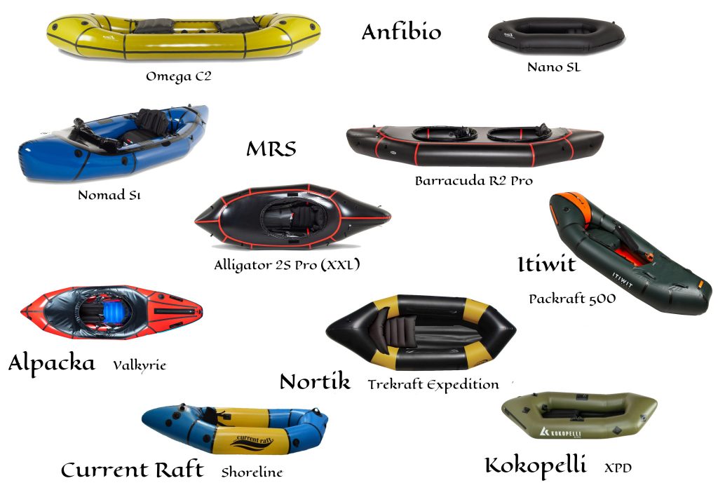 Das eine oder andere Packraft von unterschiedlichen Herstellern